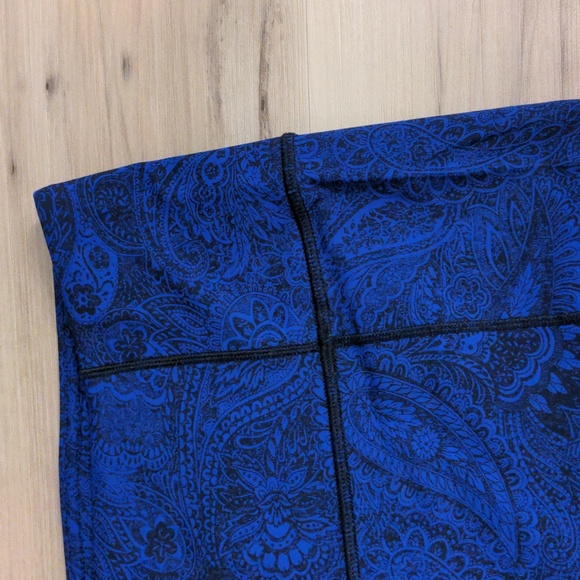 Pristine Lululemon Like Nothing Leggings Antique Sapphire Blue Paisley Size 12 - Picture 2 of 5